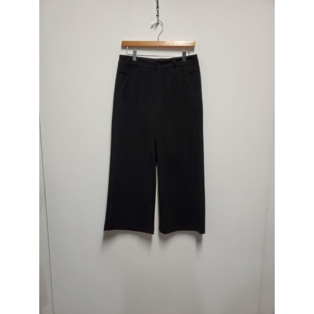 Tanming Women's Thick Wool Blend Cropped Wide Leg Pant Medium